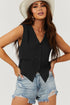 Solid Color Button Up V Neck Suit Vest